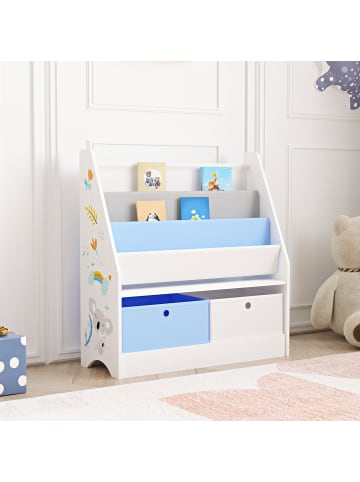 Kinderregal Neda in Blau (H)74cm (B)71cm (T)23cm