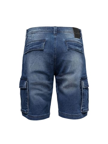 Bermuda Jeans Shorts mit Cargo und Denim Design A&S in Dunkelblau