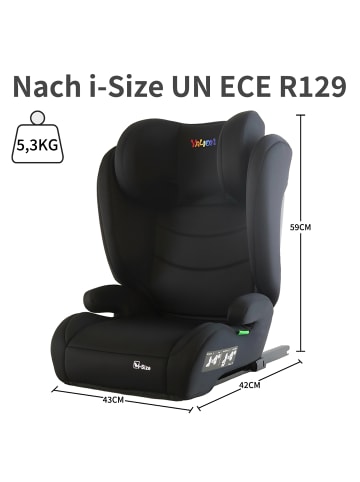 YALION Sitzerhöhung Auto Kinder ISOFIX, Kindersitzerhöhung 100-150cm,ECE R129