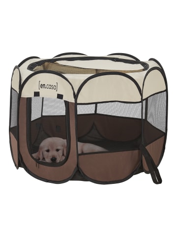 Hundelaufstall Telford in Braun Creme (H)43cm (B)74cm (T)74cm
