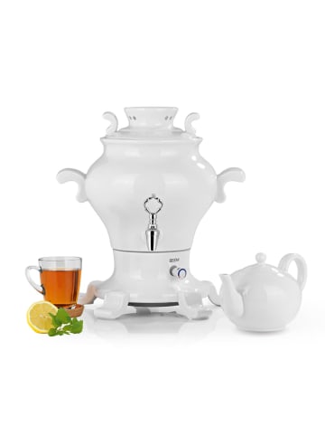 Samowar Odette Blanc 5l Porzellan 1800W weiß + CH-Stecker Weiß