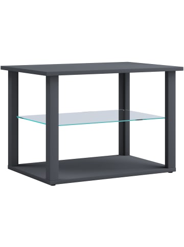 Holz Sofatisch Couchtisch Glas Tisch Wanilo M in Anthrazit