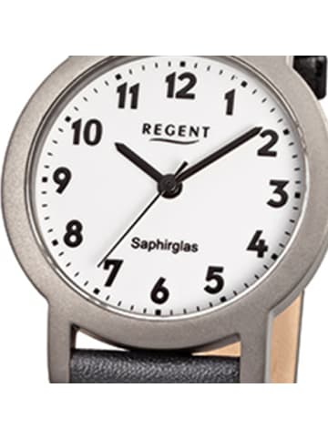 Analog-Armbanduhr Regent Titan-Uhren schwarz klein (ca. 28mm)