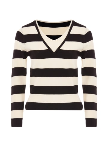 Damen Strickpullover in Schwarz Wollweiss