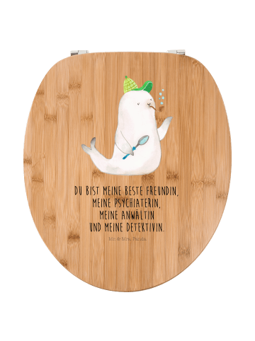 WC Brille Robbe Sherlock mit Spruch in Braun