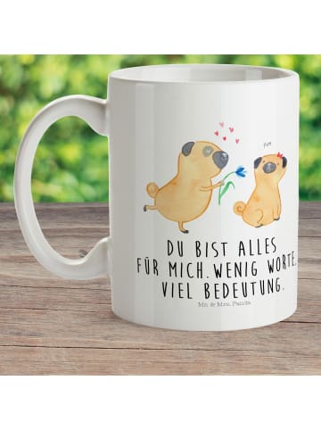 Tasse Mops Verliebt mit Spruch in Weiß