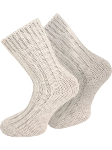 2 Paar Alpaka-Socken in Wollweiß