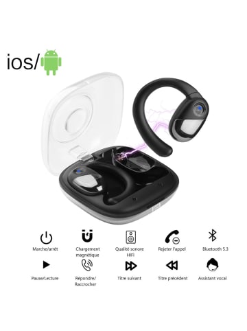 Kabellose Bluetooth-Ohrhörer in Schwarz