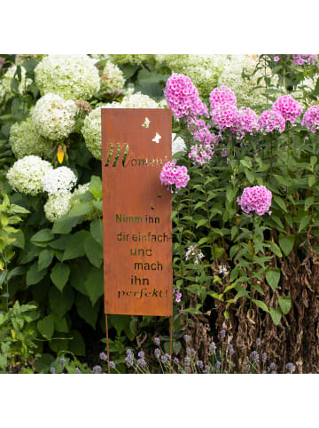 Gartenschild Rost Moment Spruch in Braun
