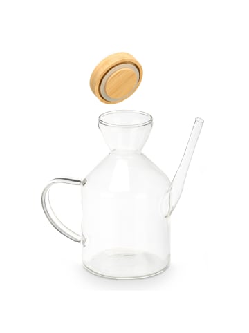Ölflasche INTRA mit Bambusdeckel, 600 ml in Transparent, 16 x 8,8 x 16,5 cm