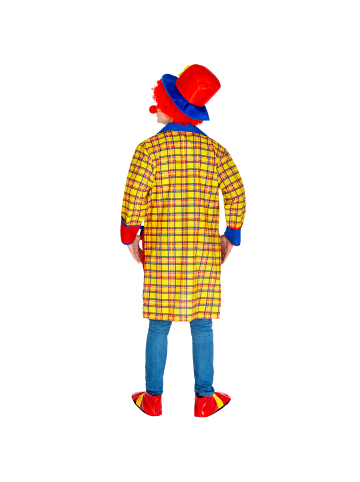 Spaßvogel/Komiker, in gelb, Gr. XXL, Clown-Nase, Clown-Schnürschuhe