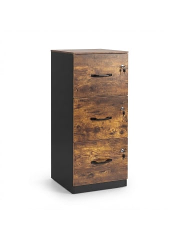 Aktenschrank in Schwarz/ Braun - (B)40 x (H)103 x (T)40 cm