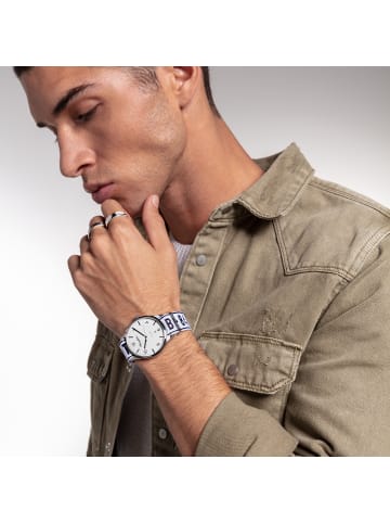 Uhrenarmband Code Ts Nato Urban Weiß in schwarz, weiß