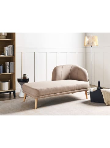 Chaiselongue TANLAY in Braun - (W) 74 x (H) 78 x (L) 153 cm rechtsseitig