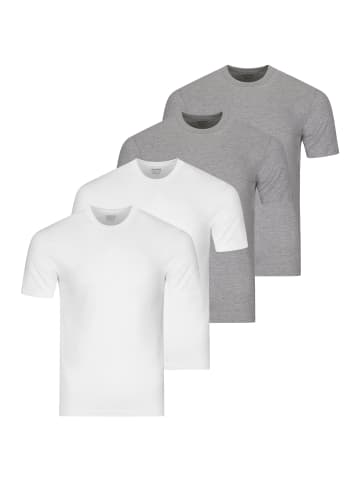 Unterhemd / Shirt Kurzarm Basic in Weiß / grau