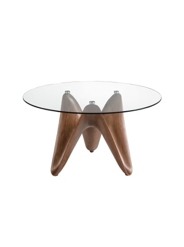 Esstisch 1126 in Glas/Walnuss