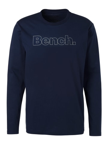 Langarmshirt in navy, grau-meliert