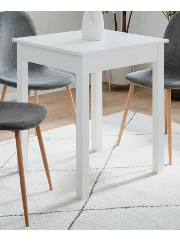 Esstisch weiß 60 x 67 cm, Küchentisch in modernem Design