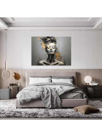 Leinwandbild Frau in Grau Leinwand Bilder