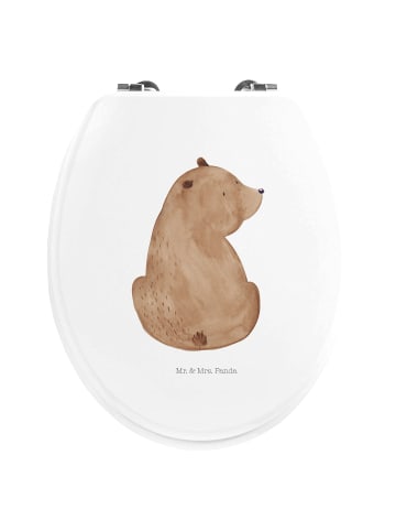Toilettensitz Bär Schulterblick ohne Spruch in Weiß
