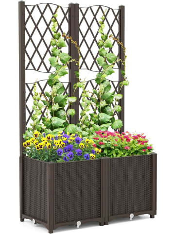 Blumenkasten mit Rankgitter 80x40x140cm in Braun