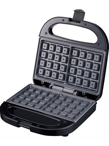 Waffeleisen 750 W in Schwarz, 22,2 x 22,1 x 9,5 cm