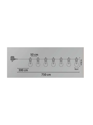 LED Lichterkette "NIRVANA" in black