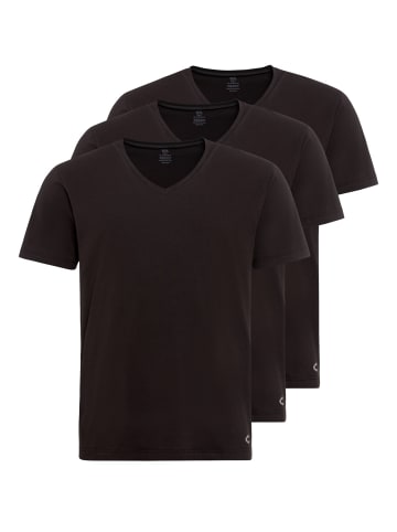 V-Neck Unterhemd/-Shirt im 3-er Pack in Schwarz