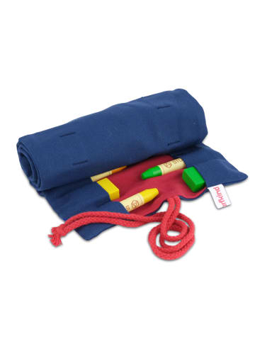 12er Rollmäppchen für Wachsmalstifte und Blöckchen. in blaubeere/kirsche