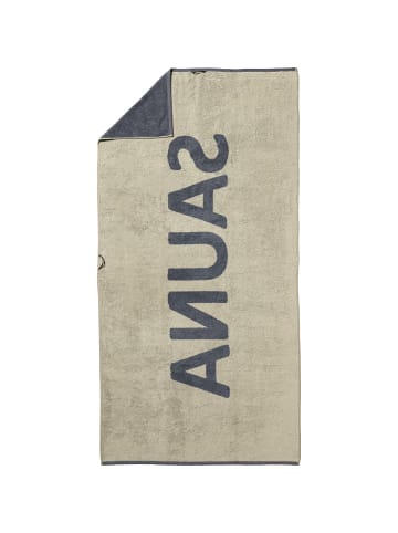 Jacquard Saunatuch in grau-beige