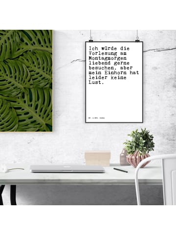 Poster Ich würde die Vorlesung... mit Spruch in Weiß