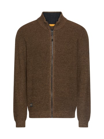 Kernige Strickjacke aus Baumwollgemisch in Dunkelbraun