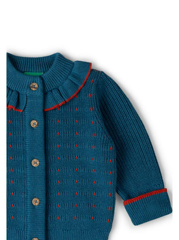 Kuschelige Strickjacke mit Rüschen in Blau