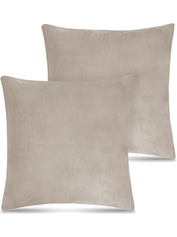 2 Kissenbezüge Tamara in Taupe