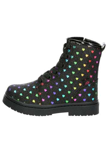 Schnürstiefel Herzchen in Schwarz