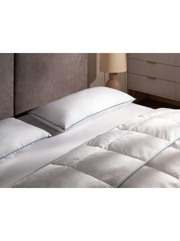 Kissen ANETO in Weiß/Blau - (W) 40 x (H) 8 x (L) 80 cm