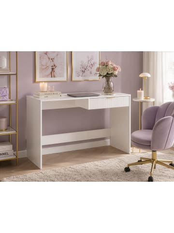 Schreibtisch LUTETIA in Weiß/Gold - (W) 120 x (H) 78 x (L) 60 cm
