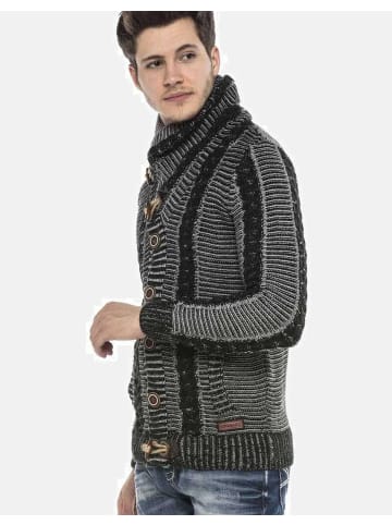 Strickjacke in BLACK-GREY