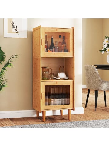 Küchenschrank Bambus 49,5 x 40 x 130 cm in Hellbraun