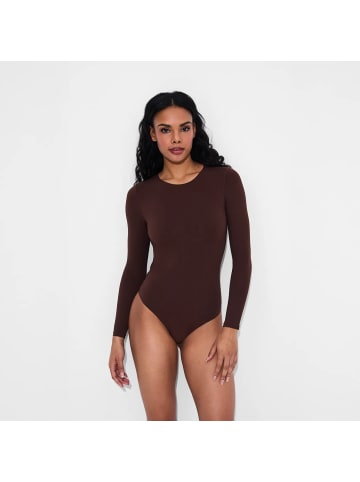 Langarm Body in Braun