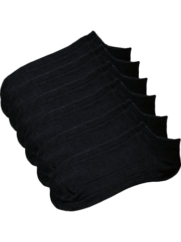 Baumwolle Unisex-Sneaker-Socken 6 Paar in schwarz