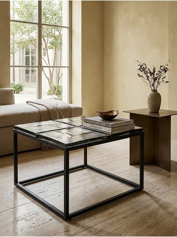Couchtisch Glas Metall 58x58x43,5 cm Sofatisch , Design