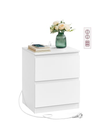 Nachttisch Kailyn in Weiß - (B)40 x (H)49 x (T)35 cm