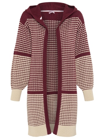 Kapuzenstrickjacke in bordeaux