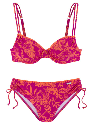 Bügel-Bikini in orange-pink bedruckt
