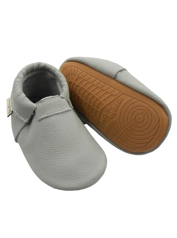 Baby Leder-Krabbelschuhe in Hellblau