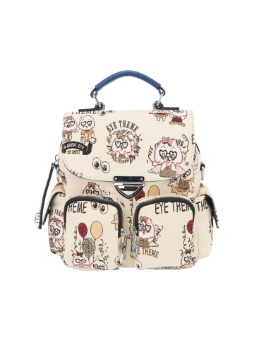 Women Flap Bag in White Blue