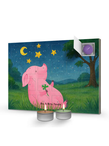 Adventskalender Schwein Glück Design ohne Spruch in Weiß