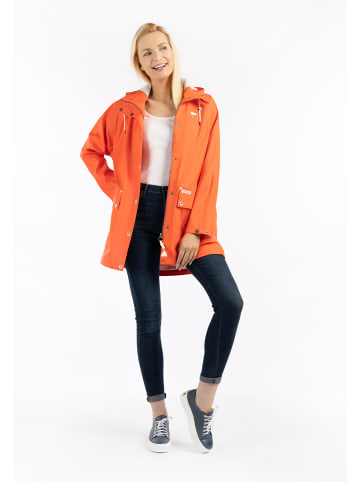 Damen Oversized Regenmantel in Orangerot-280