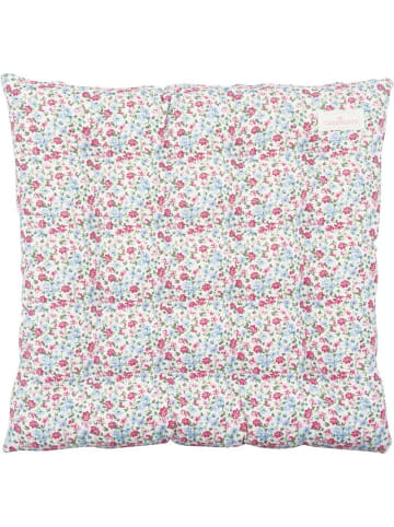 Sitzkissen LOUISA Weiß mit Blumen Muster